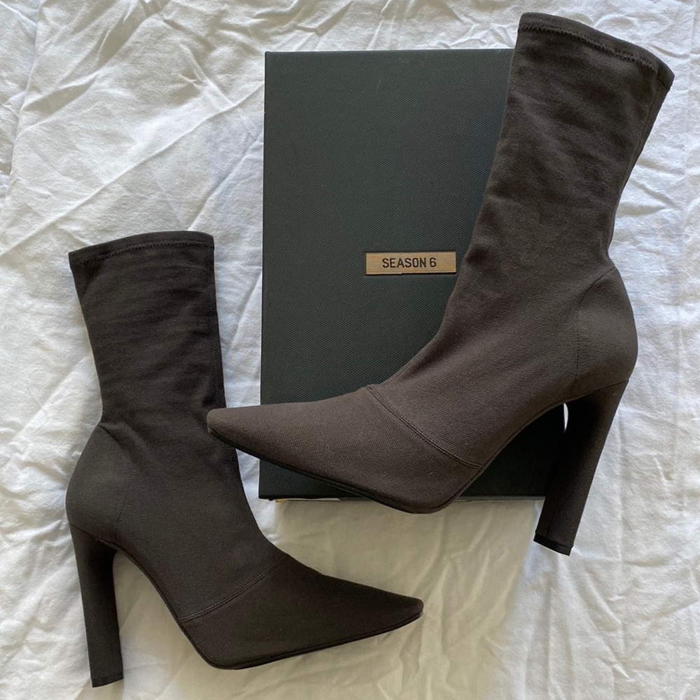 Yeezy Season 6 Graphite Canvas Ankle Boots